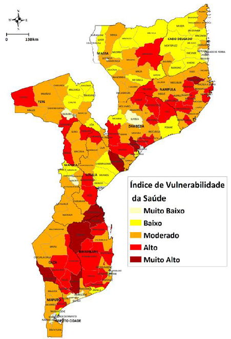 Mapa de vulnerabilidade climática em Moçambique